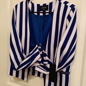 Royal Blue & White Striped Blazer